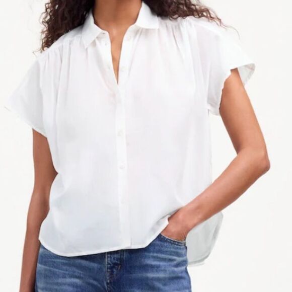 NWT Madewell Cap-sleeve A-line Top Small - Picture 1 of 8
